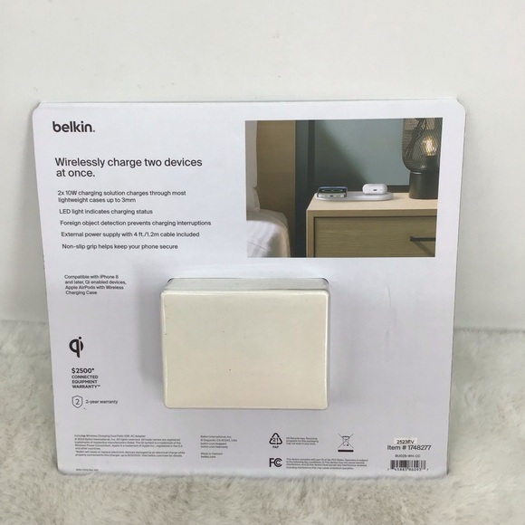 Belkin Boostcharge Dual Wireless Charging Pads 10W QI=certified Charger Pad - Picture 2 of 5